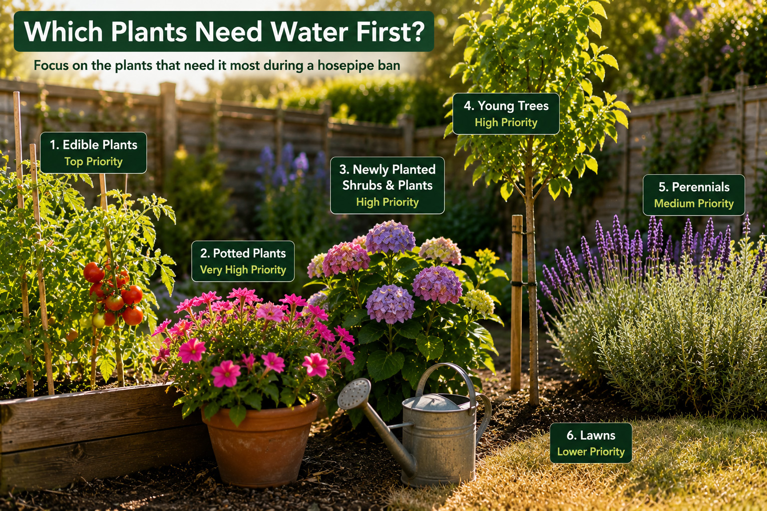 What plants need watering first