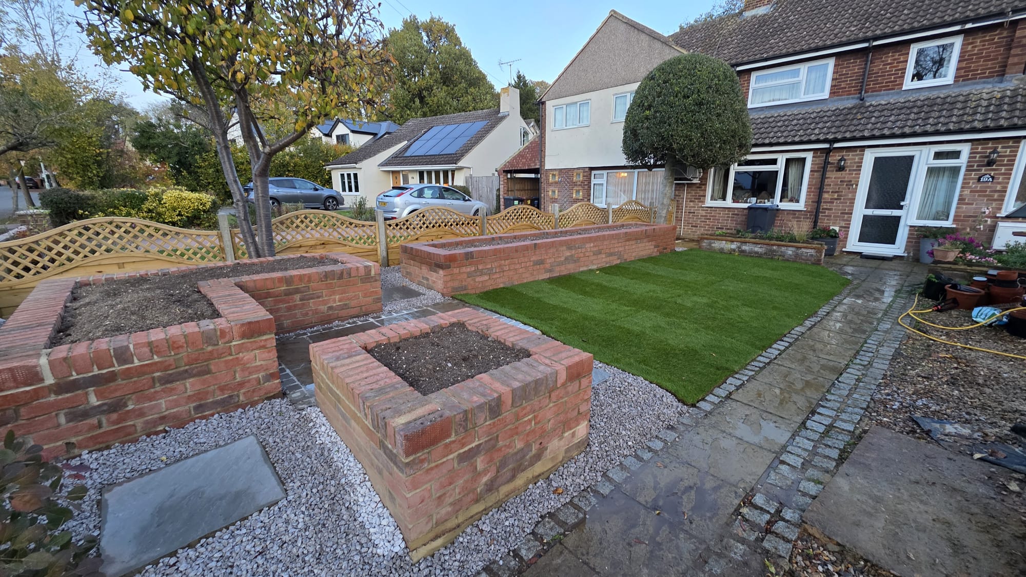 Raised beds with brick work